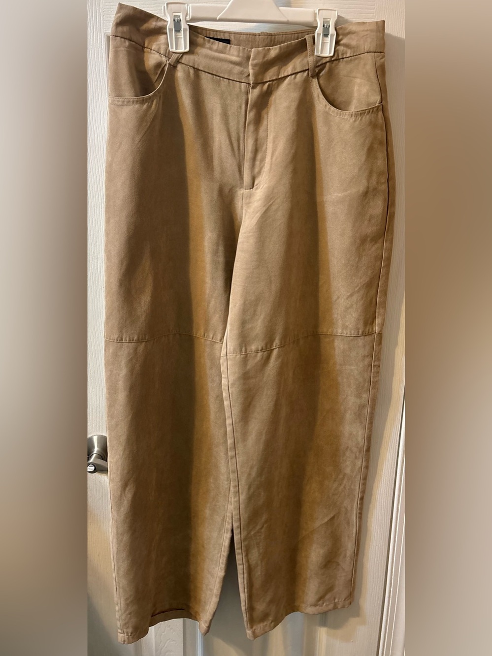 Zara Faux Suede Wide-Leg Pants